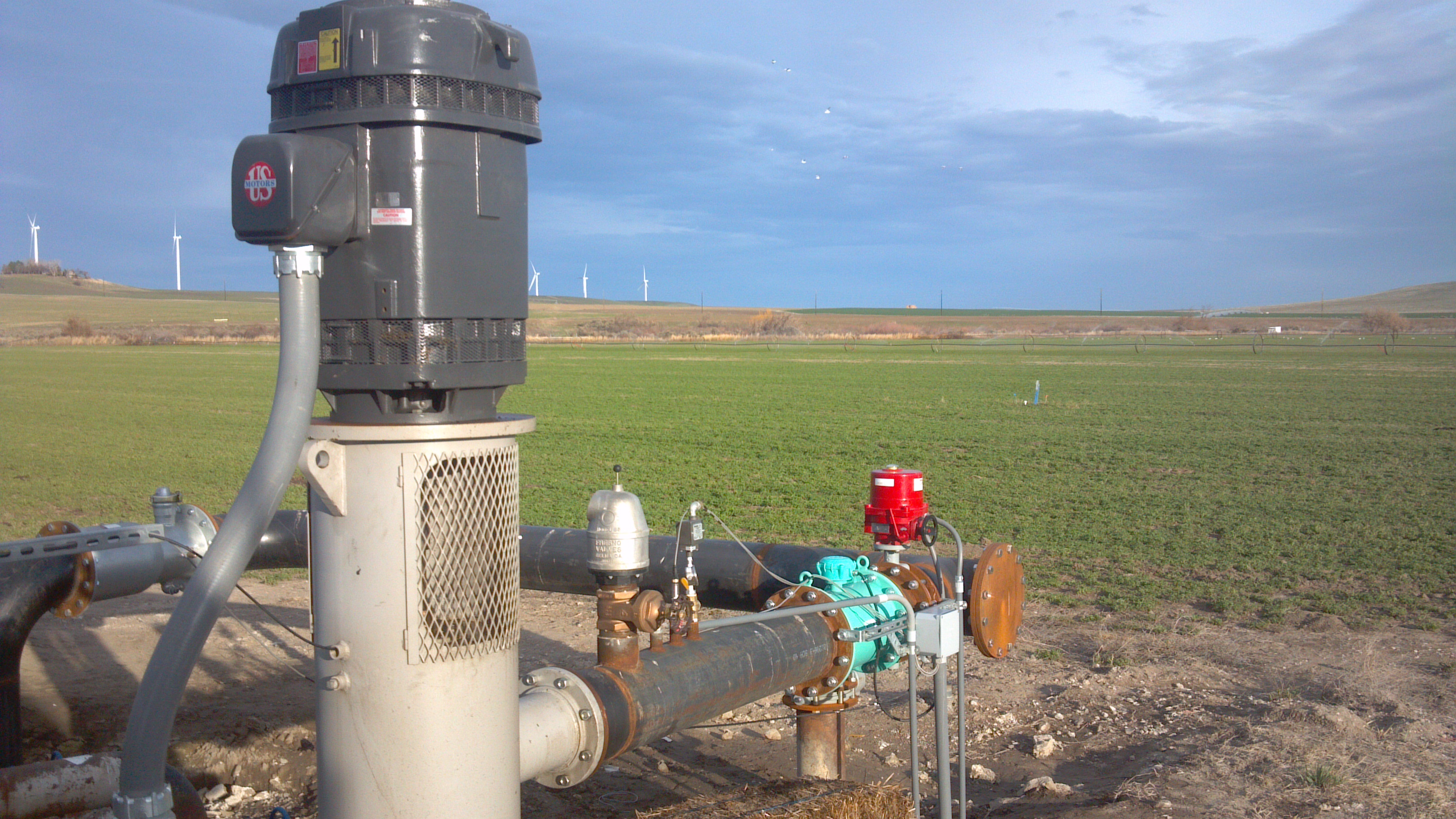 300 HP line shaft turbine with regeneration. Wind generation on the hill
