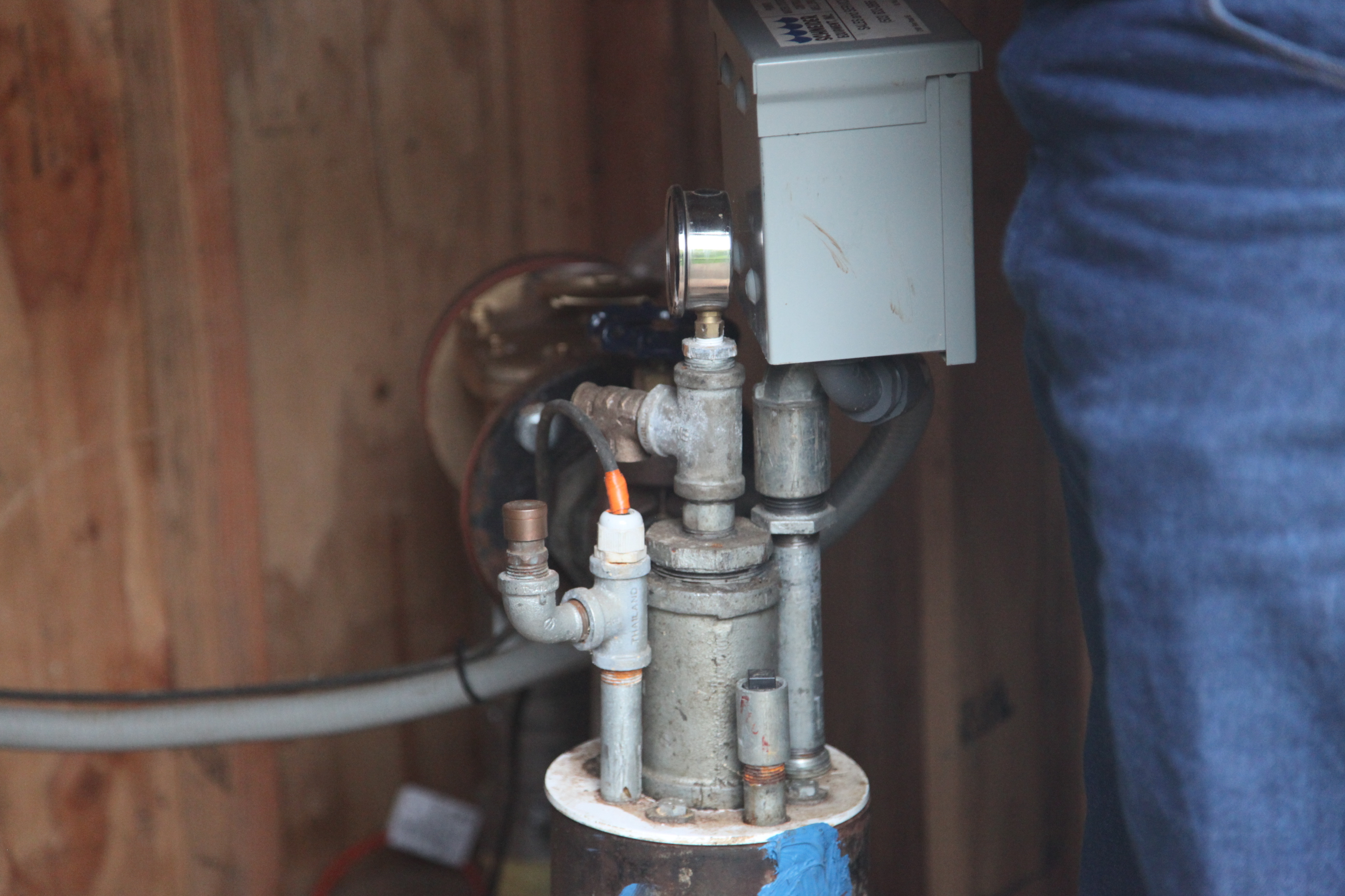 close up of well head